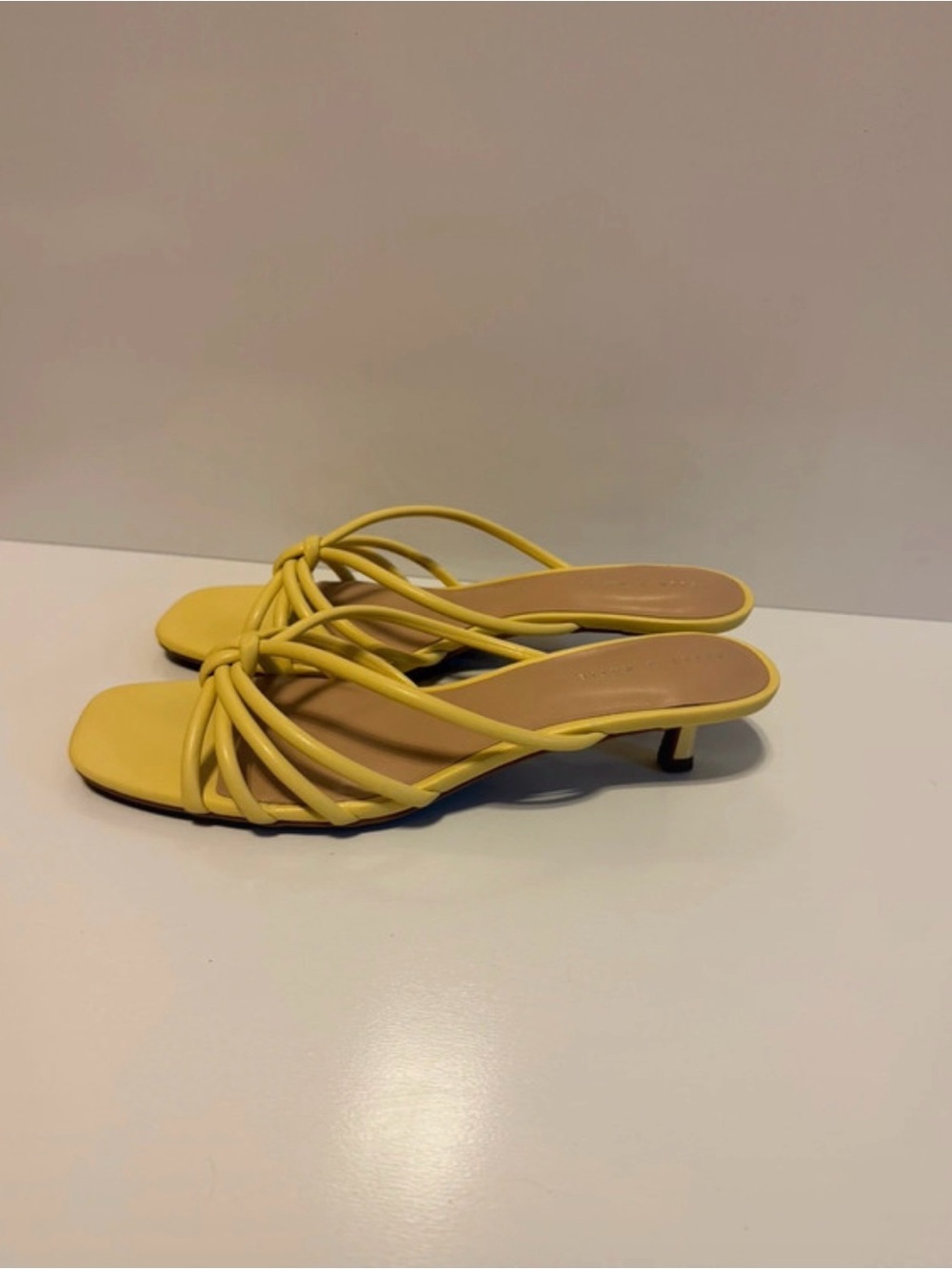Yellow Strappy Kitten Heel Sandals - Women Kelly&Katie